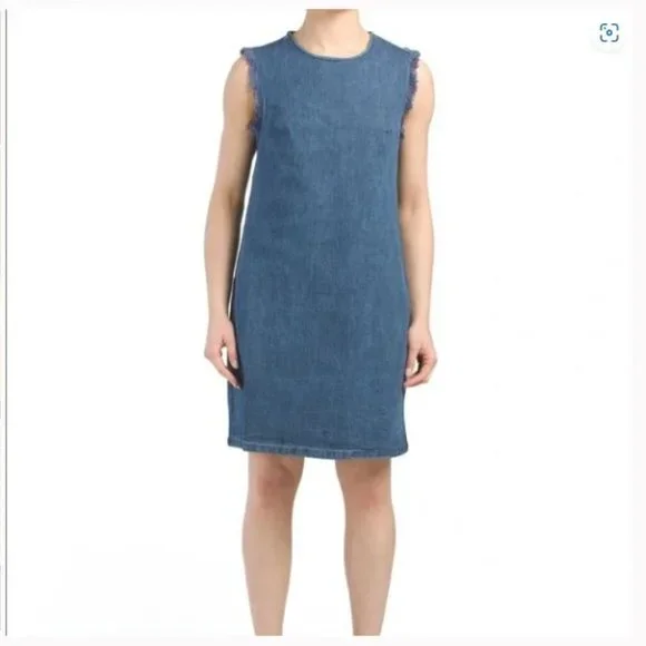 blue jean fringe dress Dakota Fringe Buckle Dress- Denim main image 1